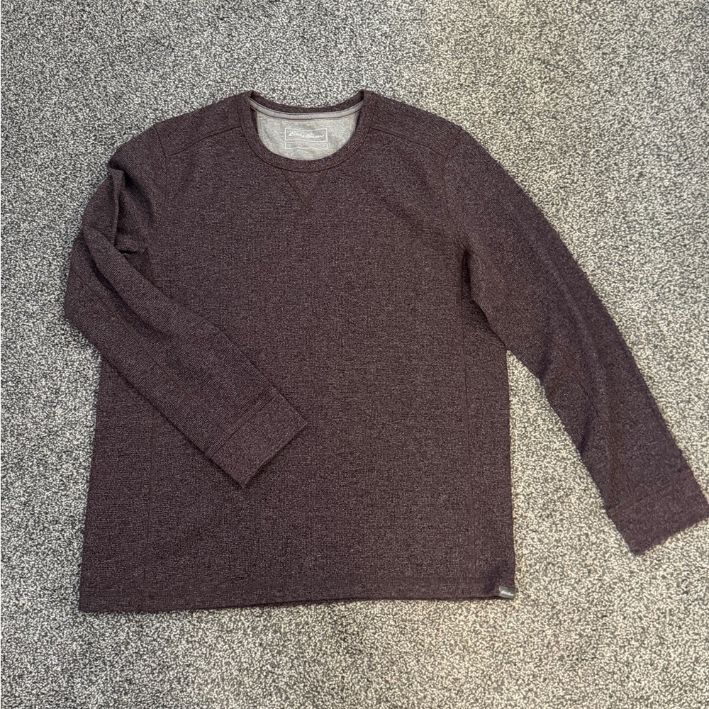 Eddie Bauer Men's Burgundy Long Sleeve Tee
